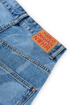 Laser Denim Pants Blue