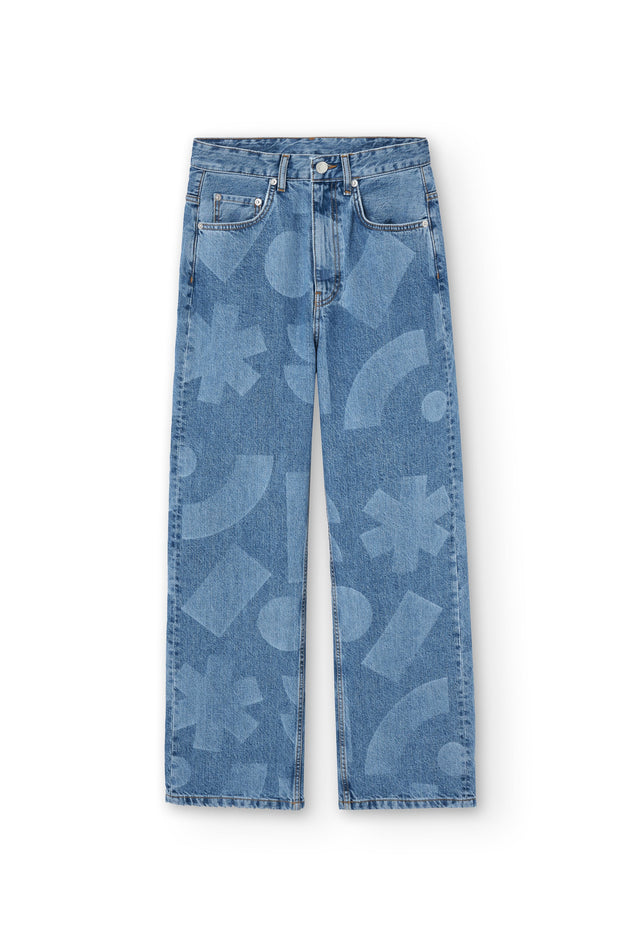 Laser Denim Pants Blue