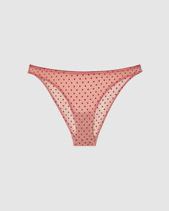 Mesh Bikini Briefs Pale Pink/Burgundy