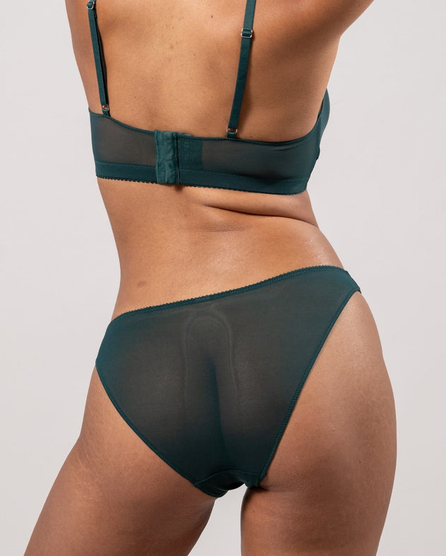 Mesh Bikini Briefs Pine Green