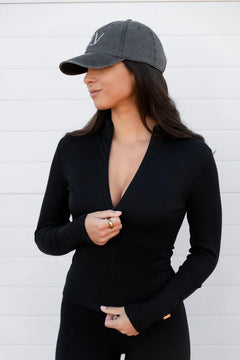 Invisible Zip Jacket Black