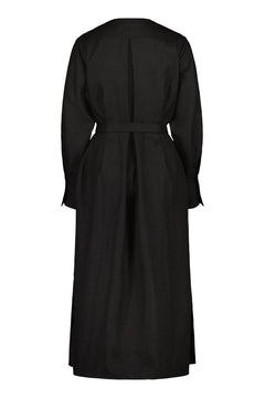 Nauvo Linen Shirt Dress Black