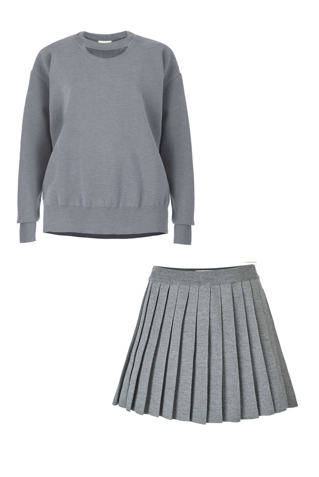 Piccolo & Rotondo Merino Co-ord Light Grey