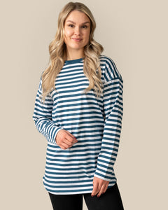 Long Sleeve T-Shirt Petrol Stripes