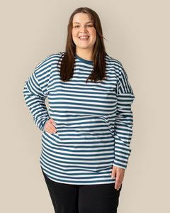 Long Sleeve T-Shirt Petrol Stripe