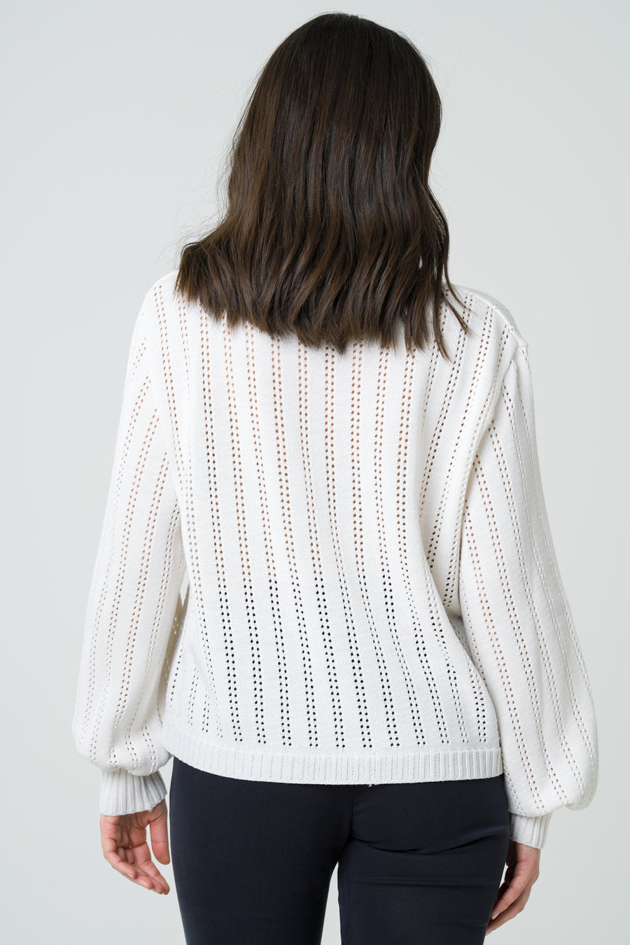Lamier Knitted Sweater Ecru White