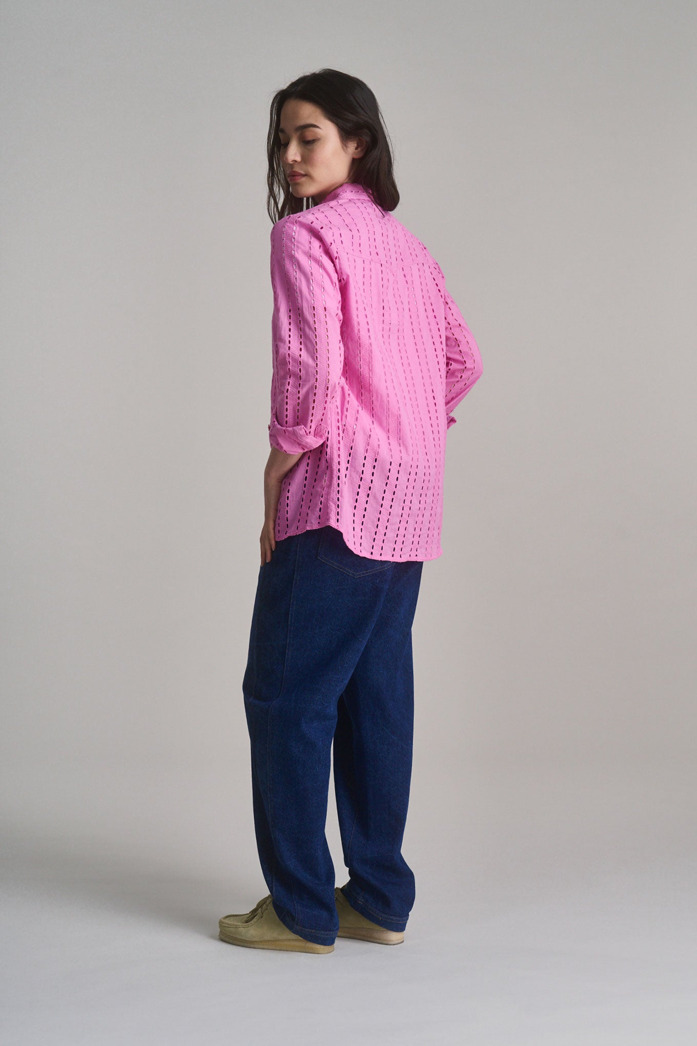 Rio Organic Broderie Anglaise Shirt Pink