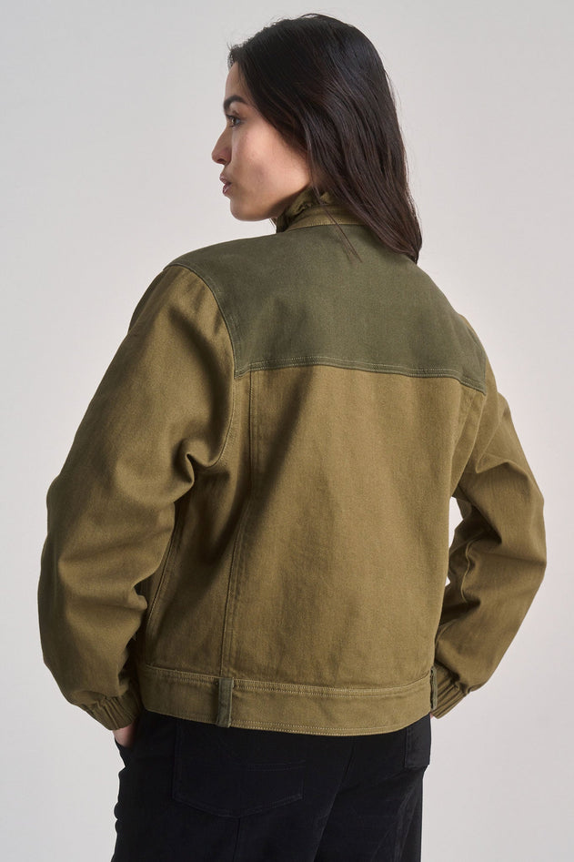 Ruffle Organic Cotton Jacket Dark Green