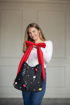 Rainsisters Bow Tote Bag Cosmic Bloom