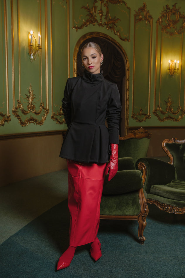 Short Double Breasted Raincoat Evening Blush Black