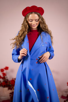 Double Breasted Trench Coat Forget-Me-Not Blue