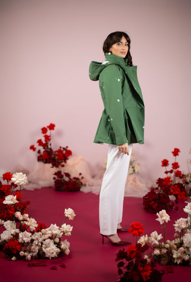 Short Double Breasted Raincoat Primrose Green