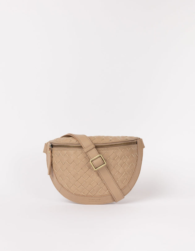 Ray Bumbag Woven Soft Grain Leather Sand