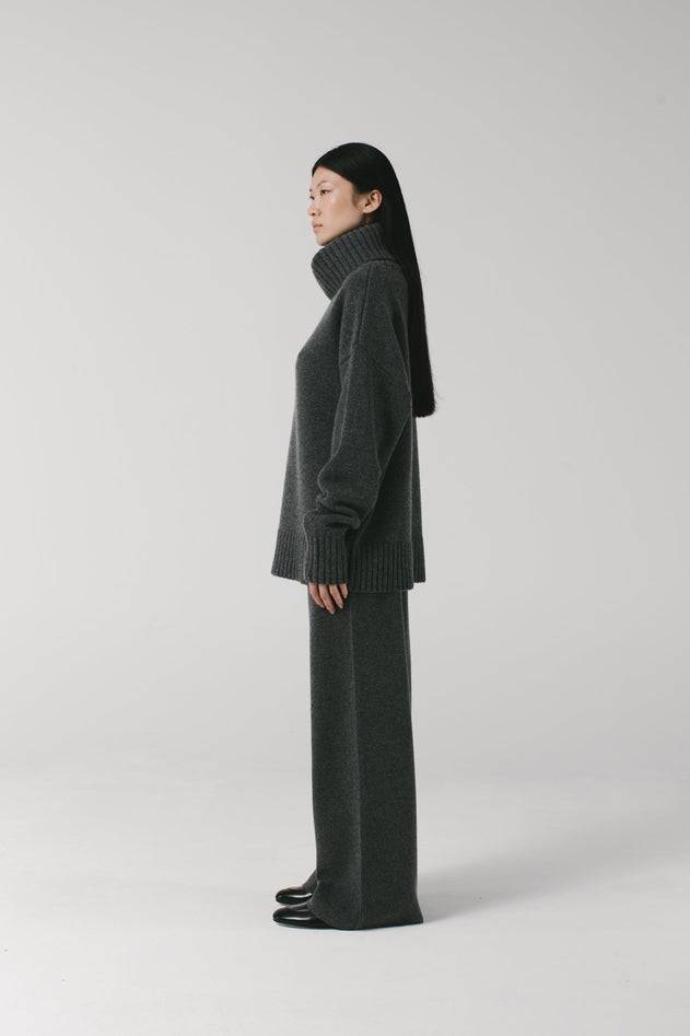 RHEA094 Heavy Merino-Cashmere Turtleneck Grey