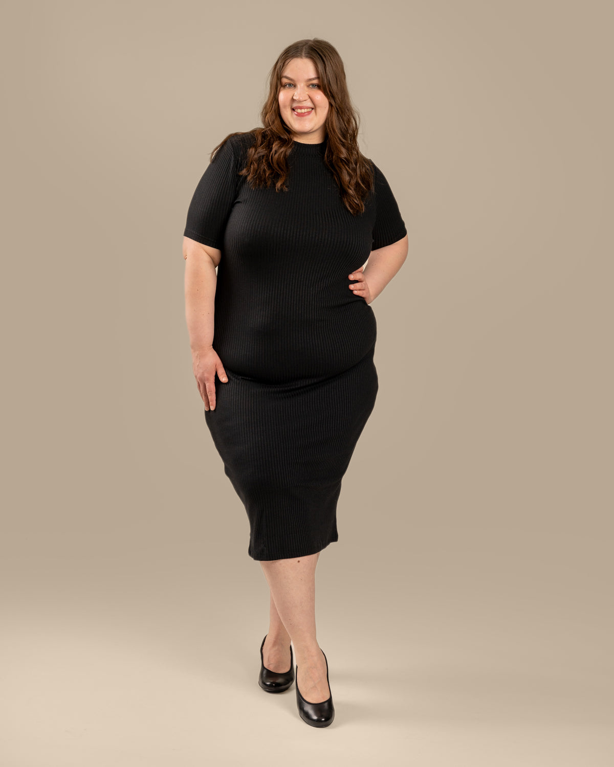 Ribbed T-Shirt Dress Black