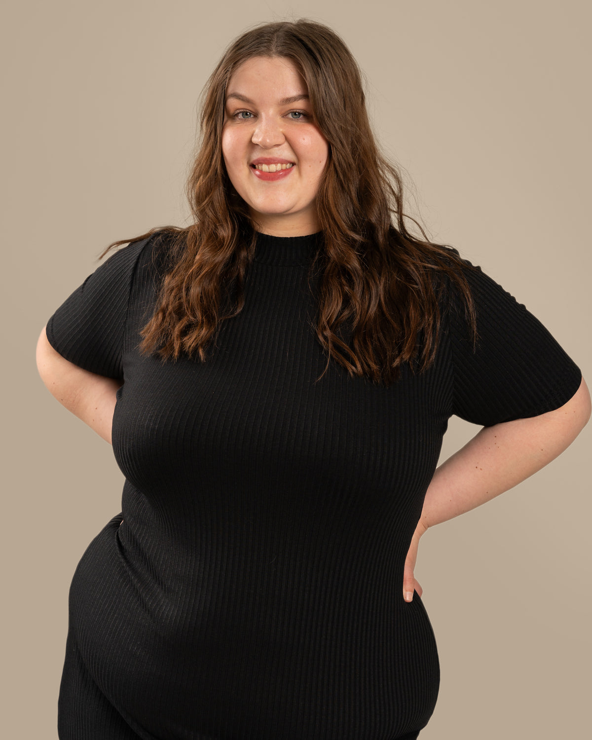 Ribbed T-Shirt Dress Black