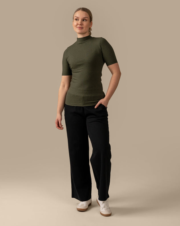 Ribbed T-Shirt Khaki