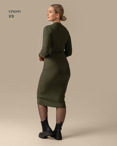 Ribbed Dress Khaki