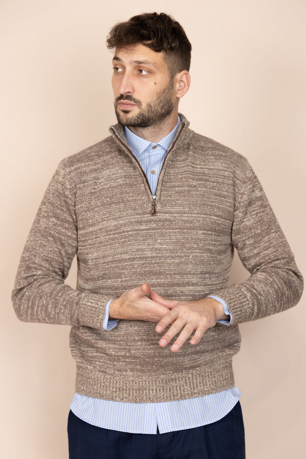 The Rivoli Hemp Merino Wool Jumper Russet Brown