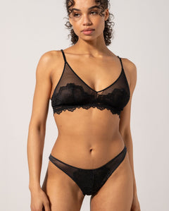 Lace Mesh Bikini Briefs Black