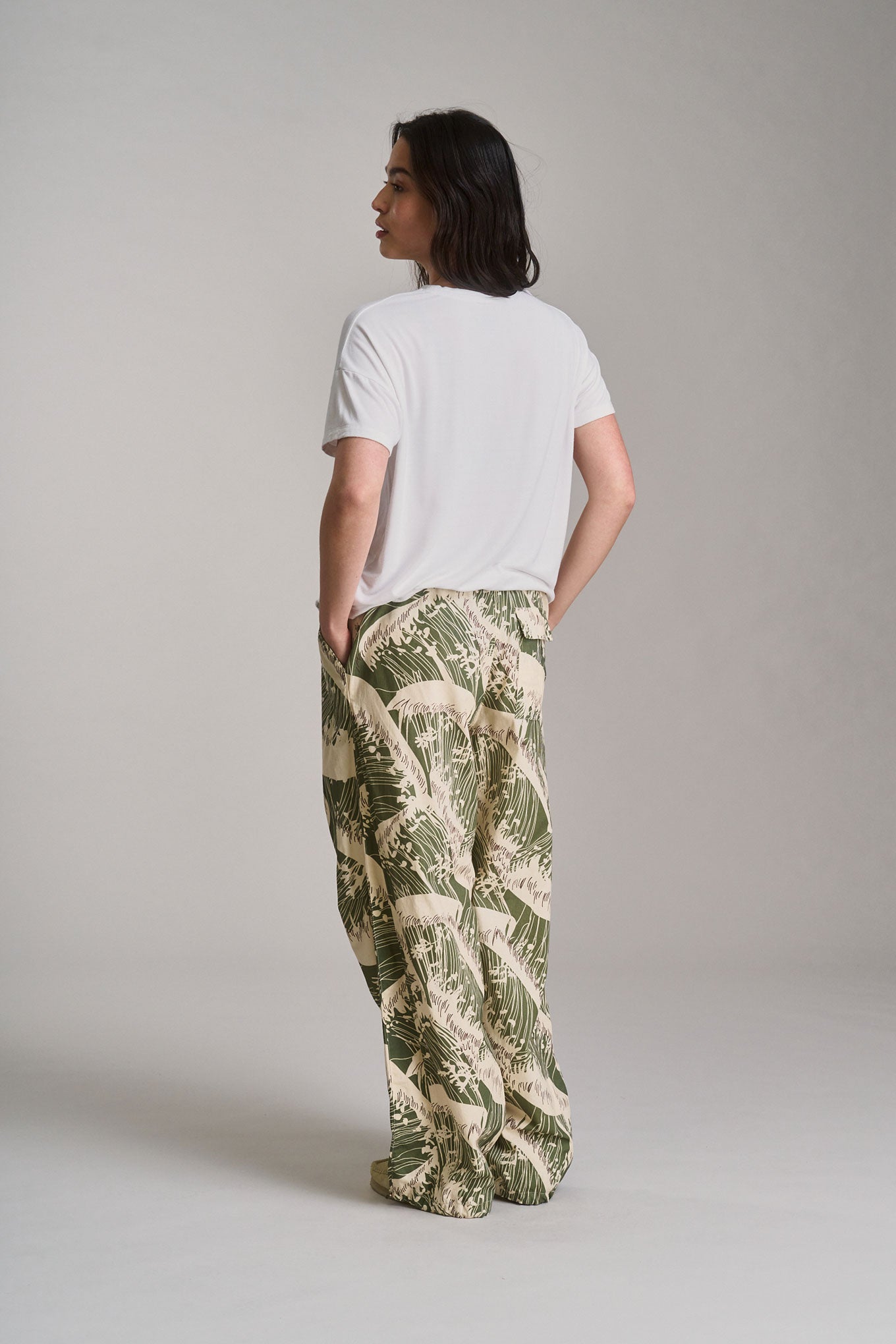 Safari Women's Organic Cotton Trousers Wave Print