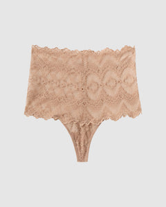 Lace Galloon Thong Warm Nude