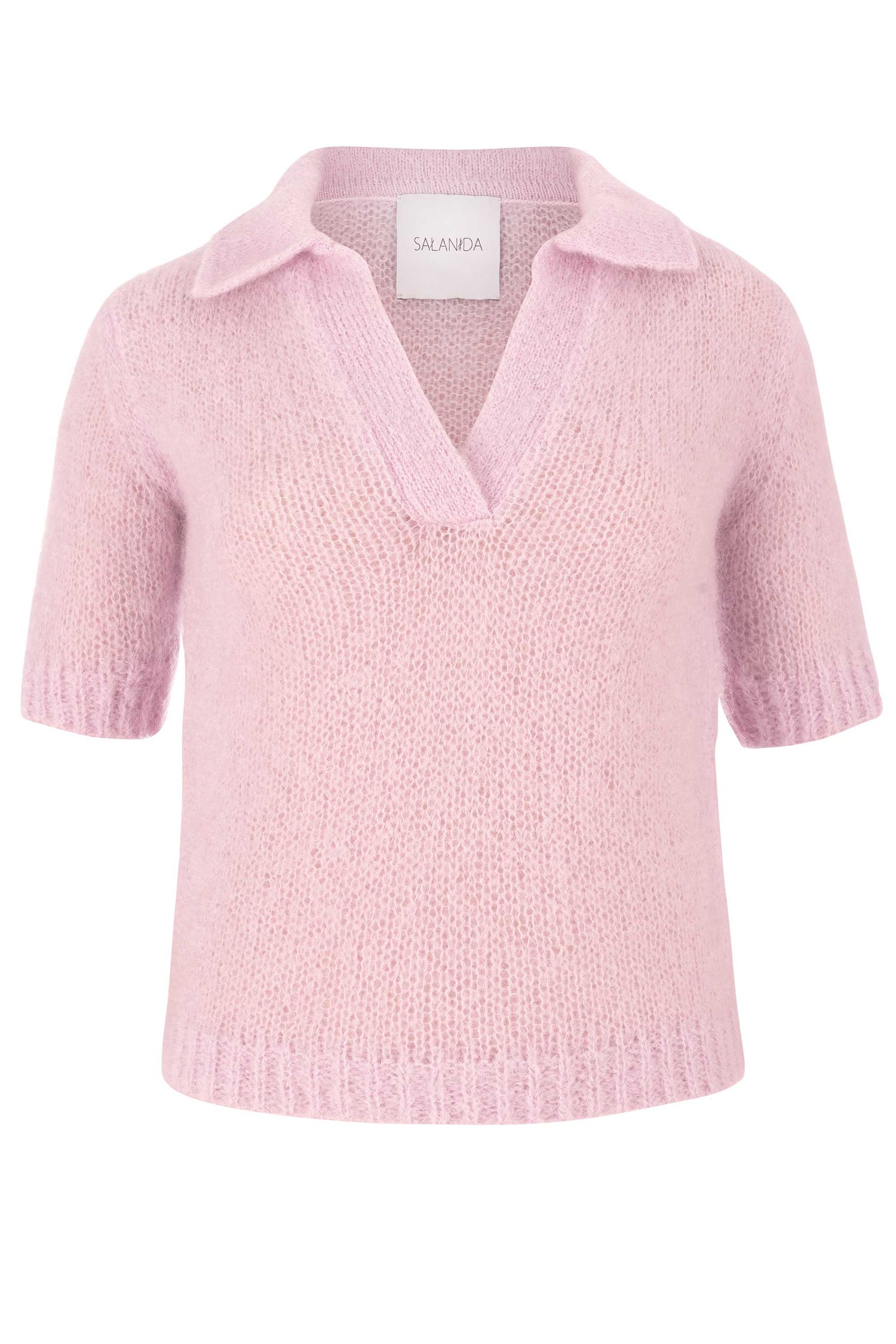 Melody Mohair Polo Top Pink