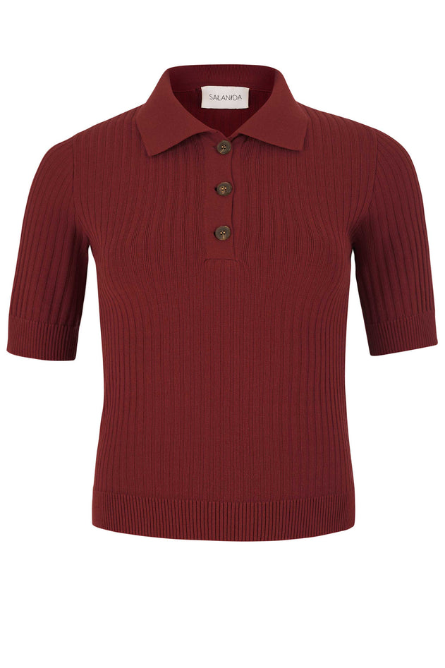 Salanida polo sweater, back view