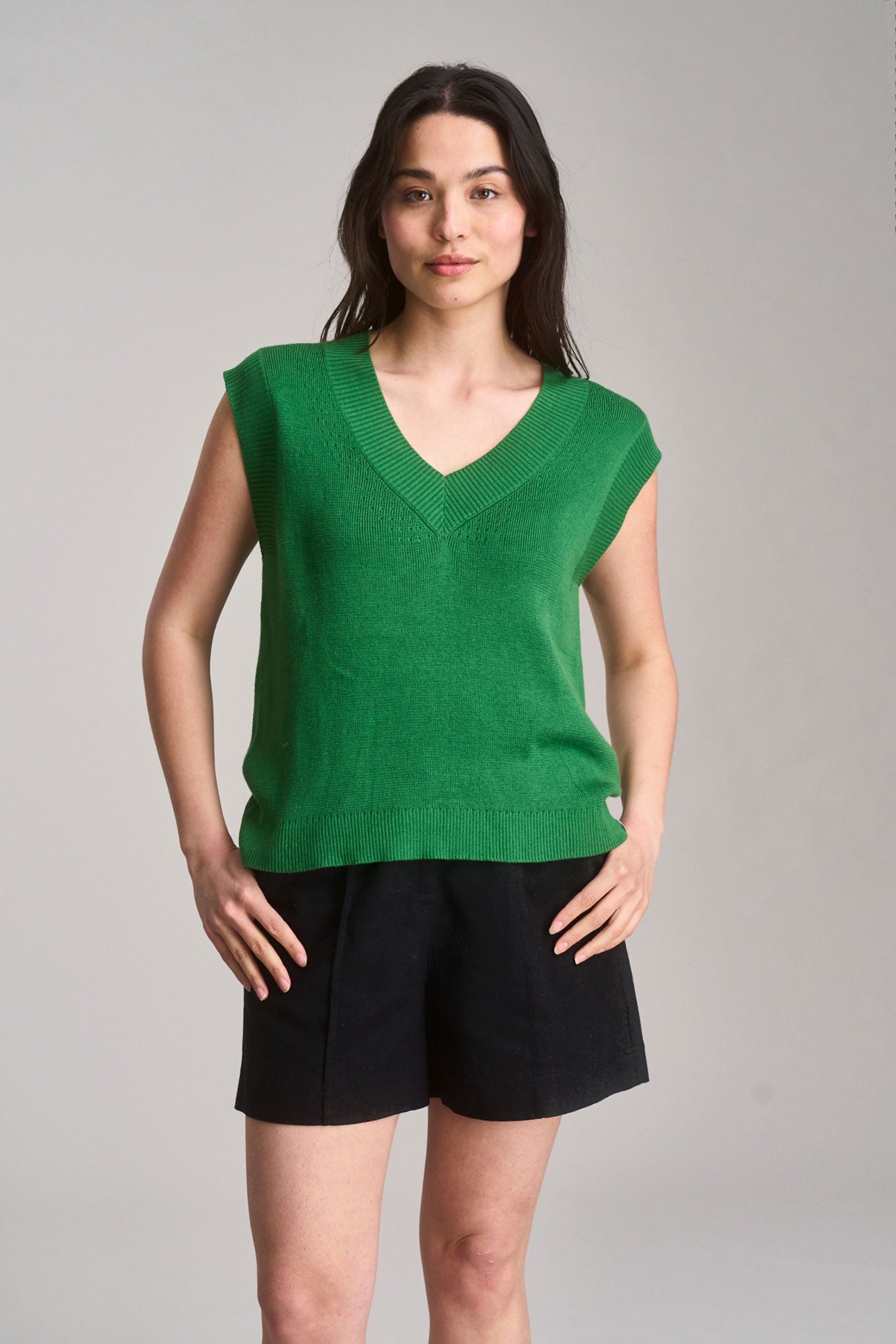 Sander Cotton/Tencel Top Jungle Green