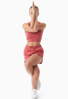 Sanndra Light Organic Cotton Sweatshorts Red Wood