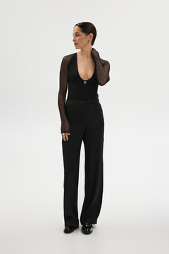 Saint Body Satin Zip Trousers Black