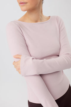 Ribbed Boat Neckline Mauve