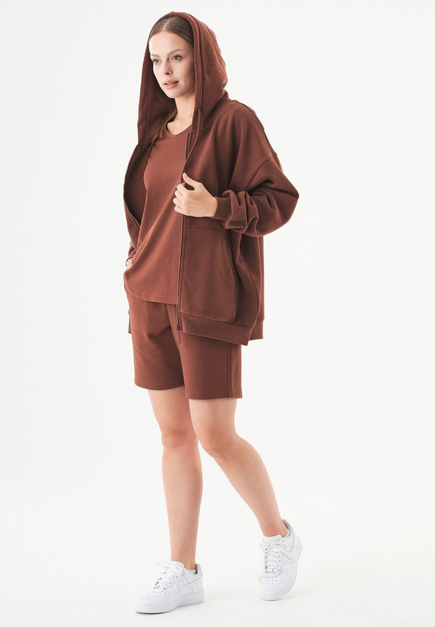 Sheyma Organic Cotton Sweatshorts Coffee Brown