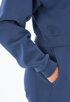 SILLIVIA Crop Sweatshirt Navy Blue