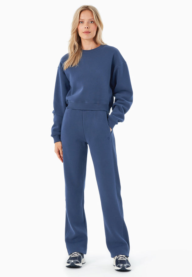 SILLIVIA Crop Sweatshirt Navy Blue