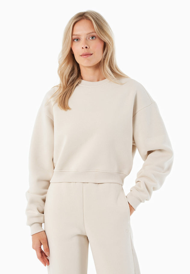 SILLIVIA Crop Sweatshirt Off White