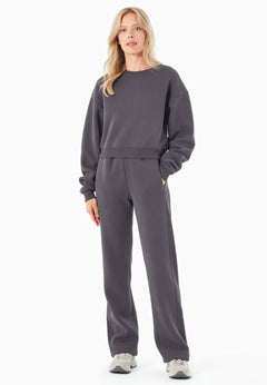 SILLIVIA Crop Sweatshirt Shadow Grey