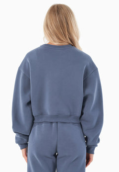 SILLIVIA Crop Sweatshirt Soft Indigo Blue