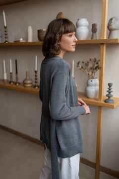 Merino Wool Cardigan With A Belt