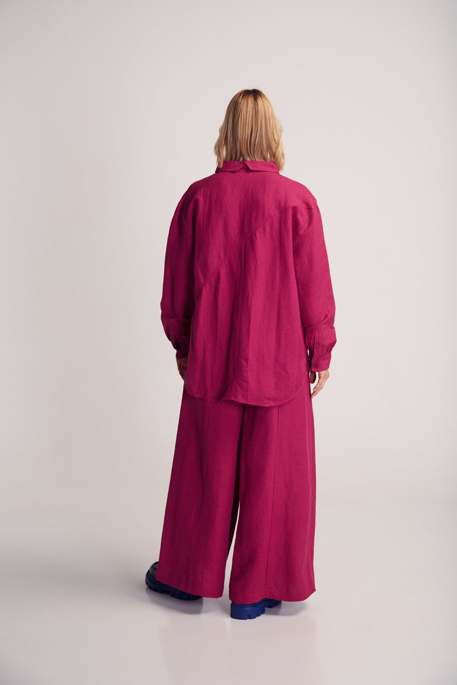 Iya Linen Blend Shirt Magenta