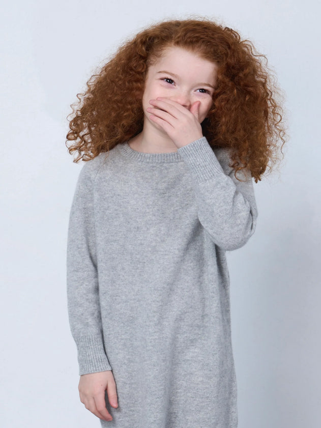 Kids' Cashmere Sweater Dress Grey