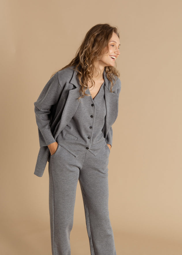 Ora, Forza & Galante Merino Co-ord Light Grey