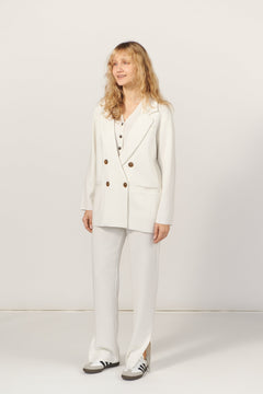 Forza Knitted Merino Blazer White