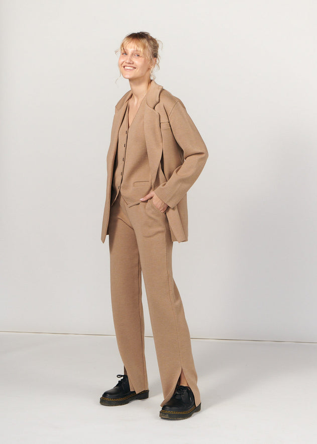 Ora, Forza & Galante Merino Co-ord Beige