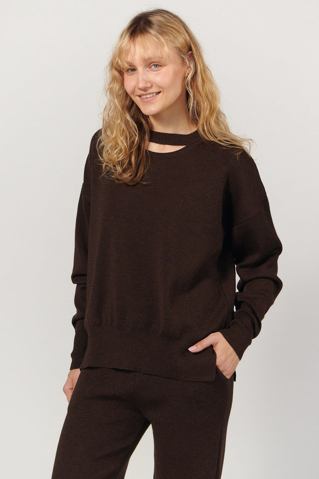 Rotondo  Merino Jumper Chocolate