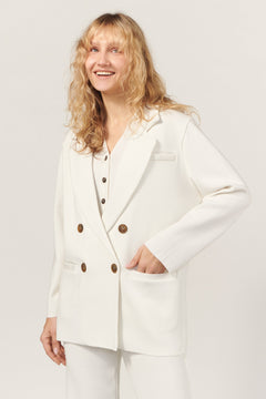 Forza Knitted Merino Blazer White