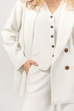 Forza Knitted Merino Blazer White