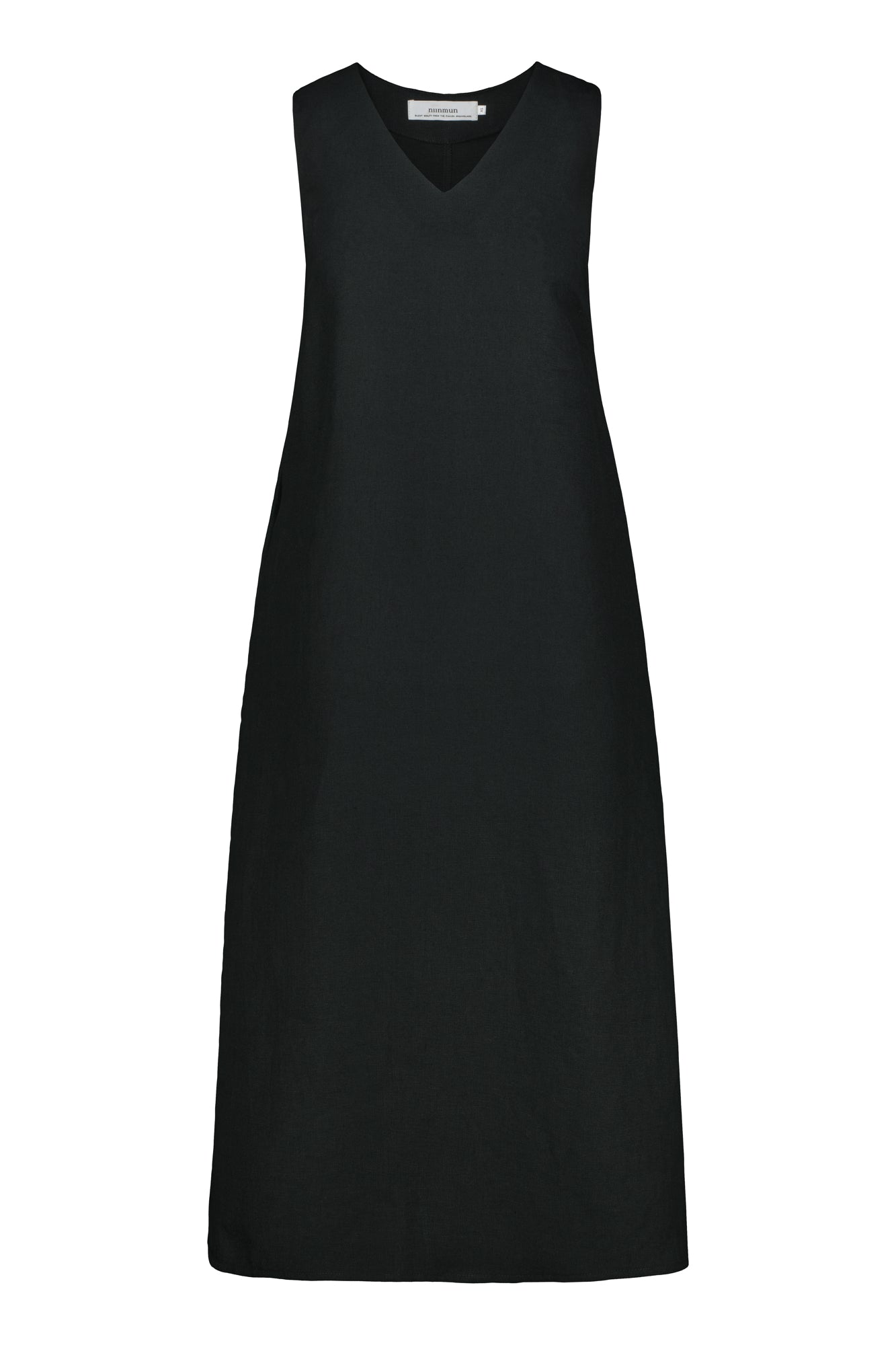 Sandholm Linen Midi Dress Raven Black