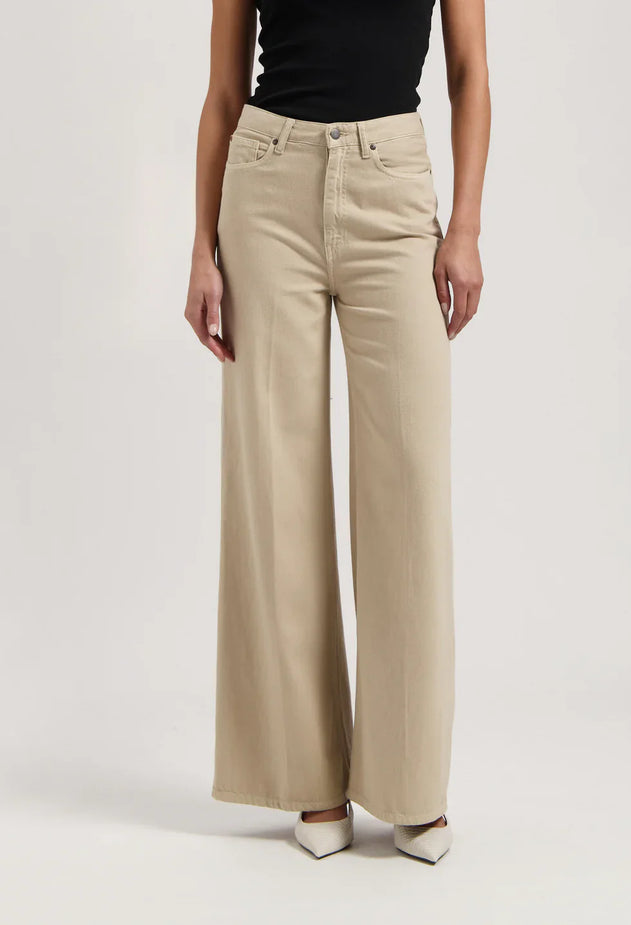 Sara High Loose Flow Jeans Sand