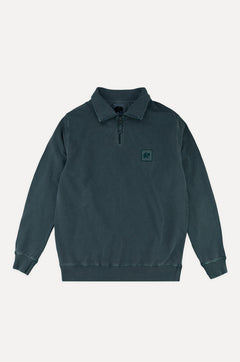 Men's Sauce Pigment Quarter Zip Sweater Elm Green